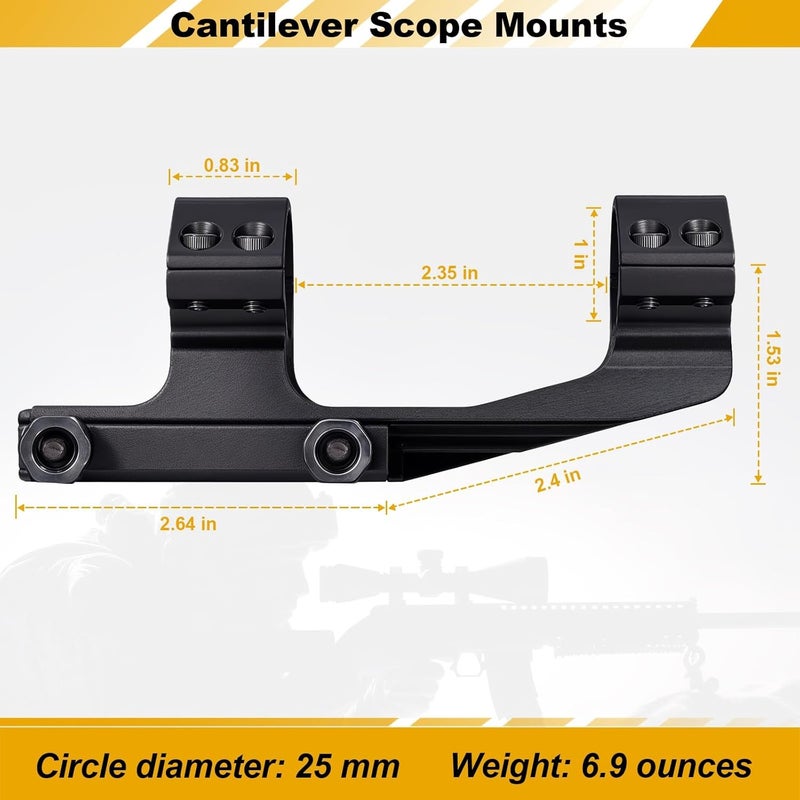 KKIKK 1 inch Scope Rings for Picatinny Rail, 2-PCS Scope Mount Rings - Image 3